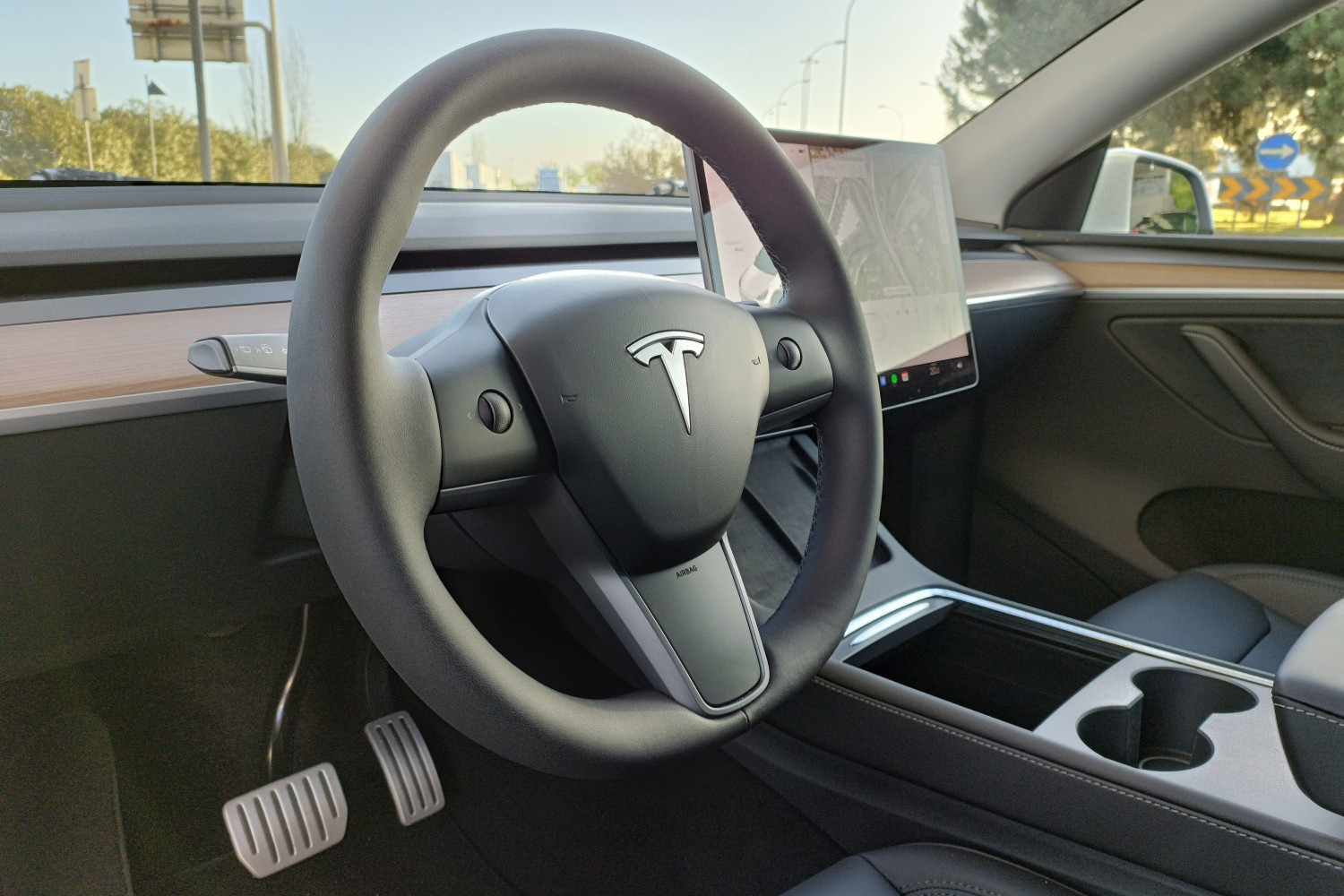 L'intérieur de la Tesla Model Y, pré-rénovation