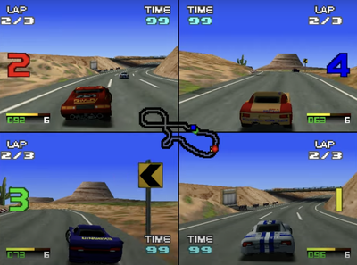Ridge Racer 64 à quatre joueurs à quatre joueurs