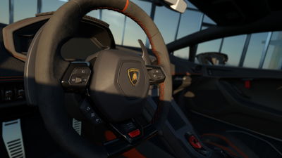 Intérieur de Lamborghini Huracan Sto dans Assetto Corsa Evo