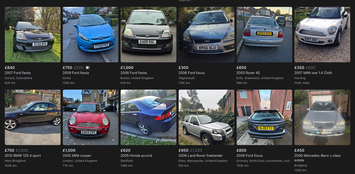 10 premières voitures d’occasion qui ne sontent pas totalement ennuyeuses Facebook Marketplace